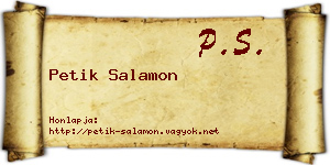Petik Salamon névjegykártya